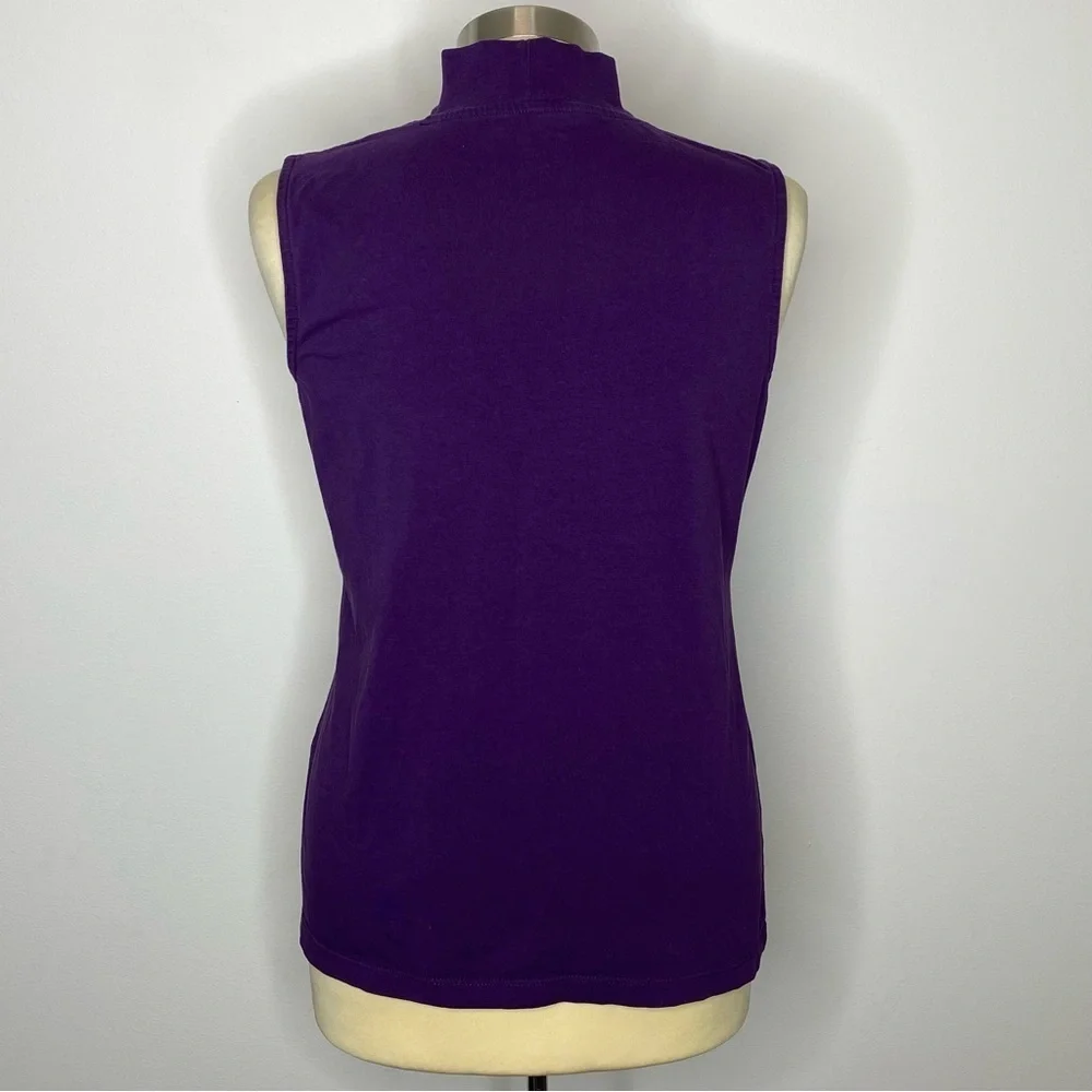 Christopher & Banks Purple Layer-Your-Look Sleeveless Mock Neck Tank